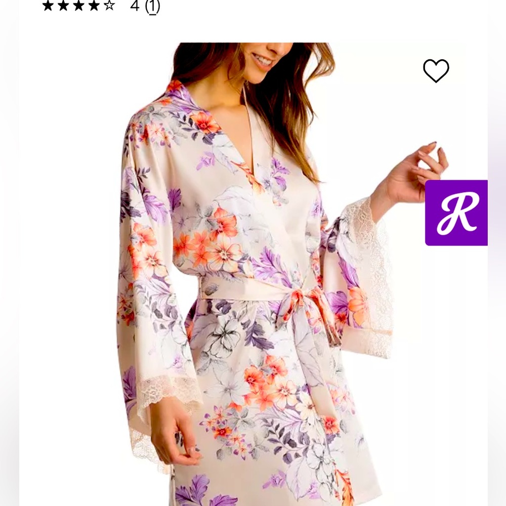 WOMENS “ LINEA DONATELLA” INTIMATE SHEER SHORT ROBE!